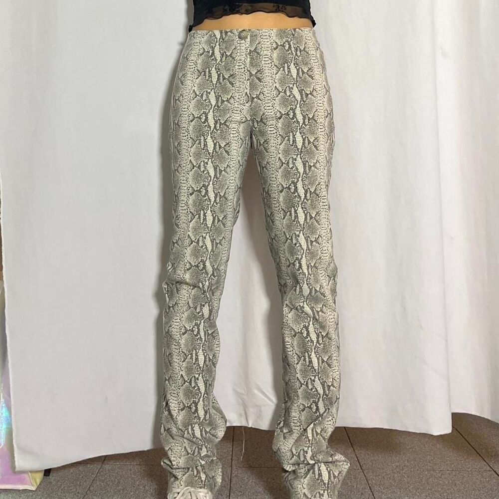 Euro vintage Y2K snake print pants